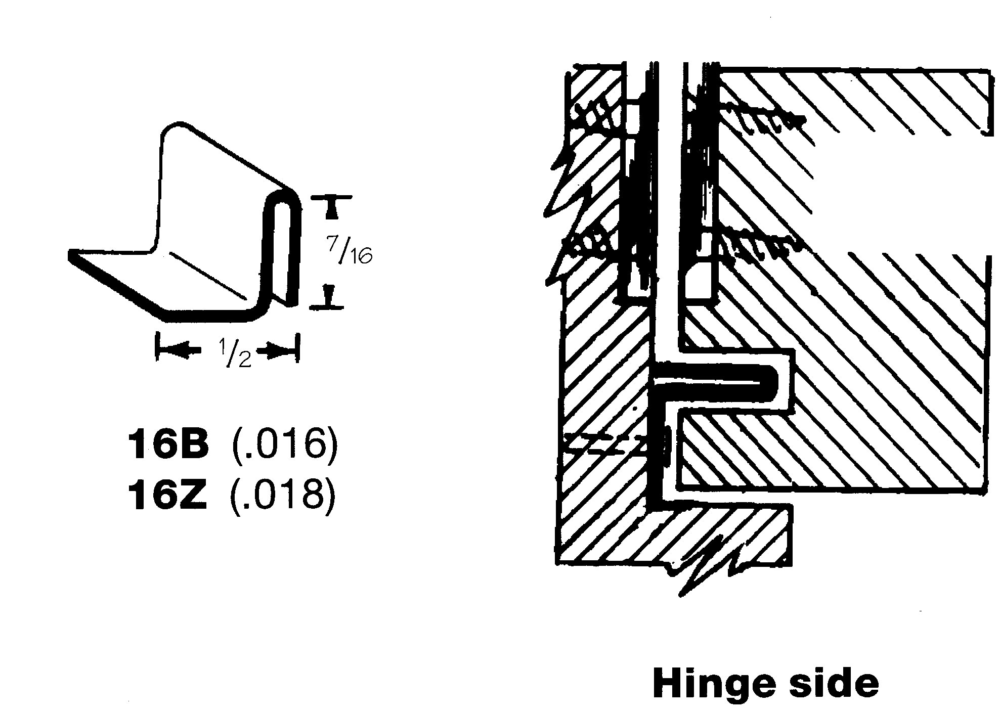 Dorbin 16Z 1/2 Zinc 42" Flange Zinc Interlocking Weatherstrip