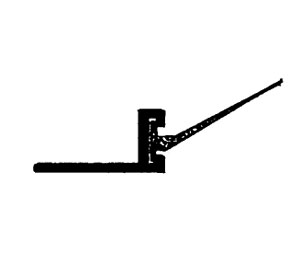 Dorbin 299KV Satin Aluminum 72" Overhead Garage Door Weatherstrip with Vinyl Insert - 7/8"W x 13/32"H