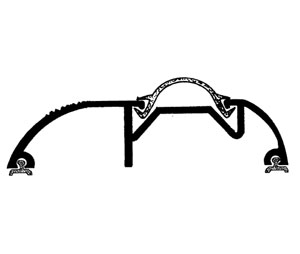 Dorbin 8AV 90" Mill Finish Aluminum Threshold with Vinyl insert