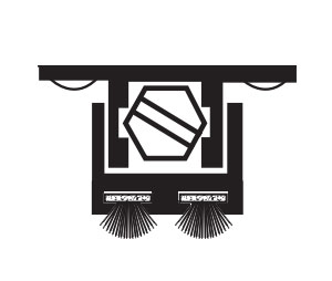 Dorbin HM-5 Pile Mill 34" Mill Finish Aluminum Automatic Door Bottom with Pile Insert