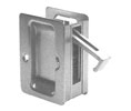 Dorex 2510 C15 Rectangular Pocket Door Lock with Passage Latch - Satin Nickel