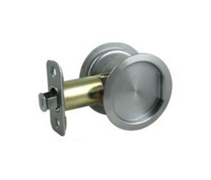 Dorex 2610 L234 3 Round Pocket Door Latch with 2-3/4" Backset Passage Function - Polished Brass