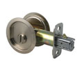 Dorex 2642 L234 15 Round Pocket Door Lock with 2-3/4" Backset Privacy Latch - Satin Nickel