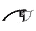 DraftSeal DS121AV108 108” Bumper Threshold with Grey Cold Temperature Vinyl Insert - Extruded Aluminum Mill 