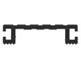 DraftSeal DS201A108 1/2” x 1-3/4” x 110" Thermally Broken Threshold Component - Extruded Aluminum Mill 