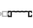 DraftSeal DS202TBA108 1/2” x 2-9/32” x 110" Thermally Broken Threshold Component with Thermal Break Insert - Extruded Aluminum Mill 