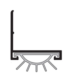 DraftSeal DS211AT36 36” Door Shoe with TPE Insert - Extruded Aluminum Mill