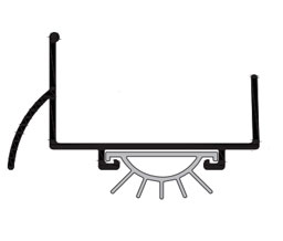 DraftSeal DS216AT36 36” Door Shoe with TPE Insert - Extruded Aluminum Mill