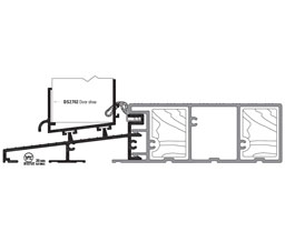 DraftSeal DS2758AVB150 150" Sill Outswing for 6-9/16” Jamb with PVC Interior Threshold and 2 Wood Inserts - Brown - Extruded Aluminum Mill