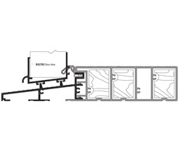 DraftSeal DS2858AVT150 150" Sill Outswing for 7-1/4” Jamb with PVC Interior Threshold and 3 Wood Inserts - Tan - Extruded Aluminum Mill