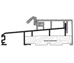 DraftSeal DS457DVT32 4-11/16" x 32" Sill Outswing with Interior Fixed Vinyl Top - Tan - Bronze Anodized