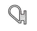 DraftSeal DST17BL 12" Replacement TPE Insert for DS176N Stop Strip - Black