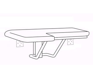 Elcoma 60-PA3202 Almond Padded 32" x 21" Adult Fold Down L-Shaped Shower Seat - Right Handed