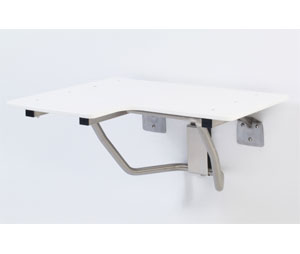 Elcoma 60-PO2620 White HDP 26" x 21" Adult Fold Down L-Shaped Shower Seat - Right Handed