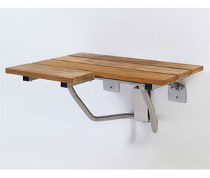 Elcoma 60-TK26 Takewood 26" x 21" Adult Fold Down L-Shaped Shower Seat - Right Handed