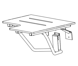 Elcoma 61-PH2601 White Phenolic 26" x 21" Adult Fold Down L-Shaped Shower Seat - Left Handed