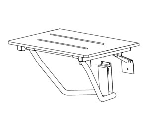 Elcoma 62-PH2415 24" x 14.5" Woodgrain Phenolic Adult Fold Down Rectangle Shower Seat