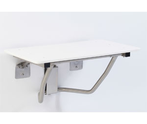 Elcoma 62-PO2420 24" x 14.5" White HDP Adult Fold Down Rectangle Shower Seat