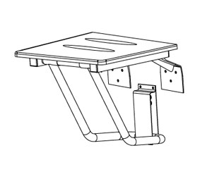 Elcoma 63-PH1815 18" x 14.5" Woodgrain Phenolic Junior Fold Down Rectangle Shower Seat