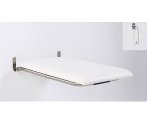 Elcoma 70-PA152801 15" x 28" White Padded Flip Up Tub Seat