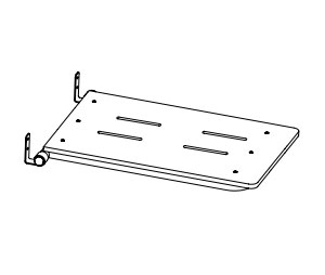 Elcoma 70-PH153201 15" x 32" White Phenolic Flip Up Tub Seat