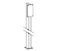 Elcoma 96-CSS Floor Mounted Stainless Steel Support Column for Style 96 Flip-Up Safety Rails
