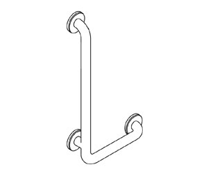 Elcoma 07-272430-GTA-FG 1-1/4" Diameter 24x16 90° Angle Grab Bar - Shur-Grip & Twist Lock Concealed Flanges - Polished French Gold - Right Handed