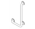 Elcoma 08-522416-KT 1-1/2" Diameter 24x16 90° Angle Grab Bar with Knurled Grip & Twist Lock Concealed Flanges - Satin Stainless Steel - Left Handed