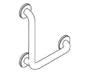 Elcoma 09-523030-PT 1-1/2" Diameter 30x30 90° Angle Grab Bar with Peened Grip & Twist Lock Concealed Flanges - Satin Stainless Steel