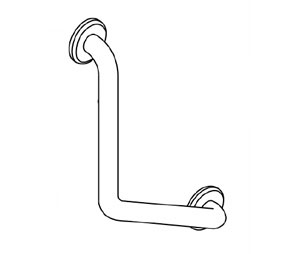 Elcoma 12-561212-ST-02 1-1/2" Diameter 12x12 120° Angle Grab Bar with Smooth Grip & Twist Lock Concealed Flanges - Powder Coated Almond Steel
