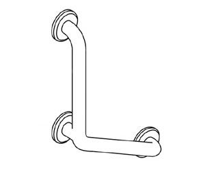 Elcoma 13-291616-GTA 1-1/4" Diameter 16x16 120° Angle Grab Bar with Shur-Grip & Twist Lock Assembled Flanges - Chrome Plated Stainless Steel