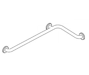 Elcoma 25-563418-ST-02 1-1/2" Diameter 34x18 Inside Corner Grab Bar with Smooth Grip & Twist Lock Concealed Flanges - Powder Coated Almond Stainless Steel