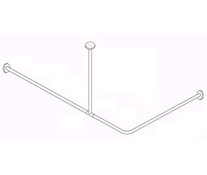 Elcoma 48-12A36B72C48ST 1" Diameter 36 x 72 x 48 Ceiling Hung Curtain Rod