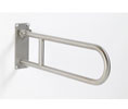 Elcoma 97-2224-S 24" Friction Hinge Flip-Up Safety Rail with Stainless Steel Wall Bracket - Smooth Grip - Satin Finish