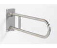 Elcoma 99-2230-GW05 30" Friction Hinge Flip-Up Safety Rail with Zinc Wall Bracket - Shur-Grip - Satin Finish