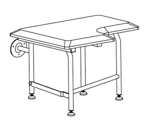 Elcoma 60-PA2802WLEG-01 28" x 21" Elite Series Adult Fold Down L-Shaped Shower Seat with Legs - Right Handed - Almond Padded Seat with Powder Coated White Legs