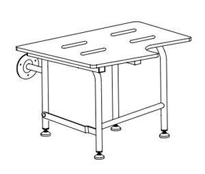 Elcoma 60-PH3215WLEG-01 32" x 21" Elite Series Adult Fold Down L-Shaped Shower Seat with Legs - Right Handed - Woodgrain Phenolic Seat with Powder Coated White Legs