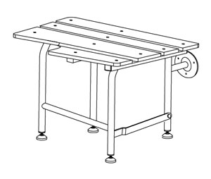 Elcoma 61-TK345WLEG-01 34.5" x 21" Elite Series Adult Fold Down L-Shaped Shower Seat with Legs - Left Handed - Takewood Seat with Powder Coated White Legs