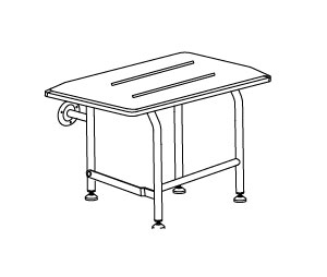 Elcoma 62-PH3201WLEG-ORB 32" x 14.5" Elite Series Adult Fold Down Rectangle Shower Seat with Legs - White Phenolic Seat with Oil Rubbed Bronze Legs