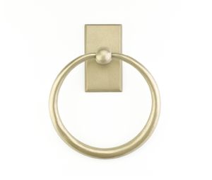 Emtek 23012TWB Sandcast Bronze Bath Hardware, Towel Ring, 2-11/16" Projection, Rosete #2, Tumbled White Bronze