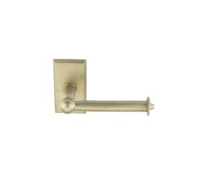 Emtek 23033TWB Sandcast Bronze Bath Hardware, Paper Holder - Bar Style, 3" Projection, Rosete #3, Tumbled White Bronze