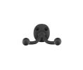 Emtek 2306FB Sandcast Bronze Bath Hardware, Double Hook, 2" Projection, Flat Black Bronze