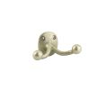 Emtek 2306TWB Sandcast Bronze Bath Hardware, Double Hook, 2" Projection, Tumbled White Bronze