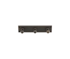 Emtek 2307MB Sandcast Bronze Bath Hardware, 3 Hooks with Rectangular Plate, 2-1/2" Projection, Medium Bronze