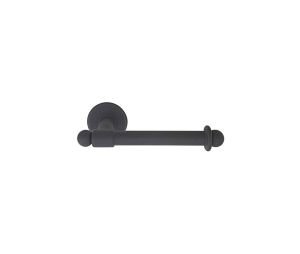 Emtek 25032FBS Wrought Steel Bath Hardware, Paper Holder - Bar Style, 3-3/8" Projection, Rosete #2, Flat Black Steel