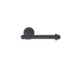 Emtek 25031FBS Wrought Steel Bath Hardware, Paper Holder - Bar Style, 3-3/8" Projection, Rosete #1, Flat Black Steel