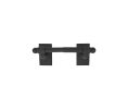 Emtek 25041FBS Wrought Steel Bath Hardware, Paper Holder - Spring Rod Style, 3-3/8" Projection, Rosete #1, Flat Black Steel
