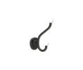 Emtek 25050FBS Wrought Steel Bath Hardware, Robe Hook, 3" Projection, Flat Black Steel
