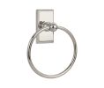 Emtek 2601ACUS15 Traditional Brass Bath Hardware, Towel Ring, 2-5/8" Projection, Rosete Arts & Crafts Rectangular, Satin Nickel