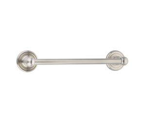Emtek 26024SRGUS3 Traditional Brass Bath Hardware, Towel Bar, 3-3/8" Projection, 12" CTC, Rosete Small Regular, Polished Brass